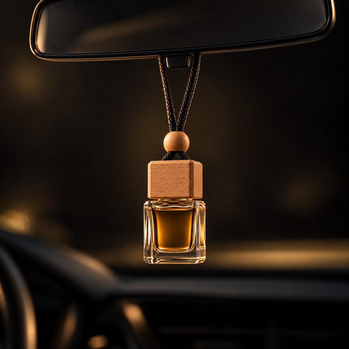 Hang the Aura diffuser from the rear-view mirror