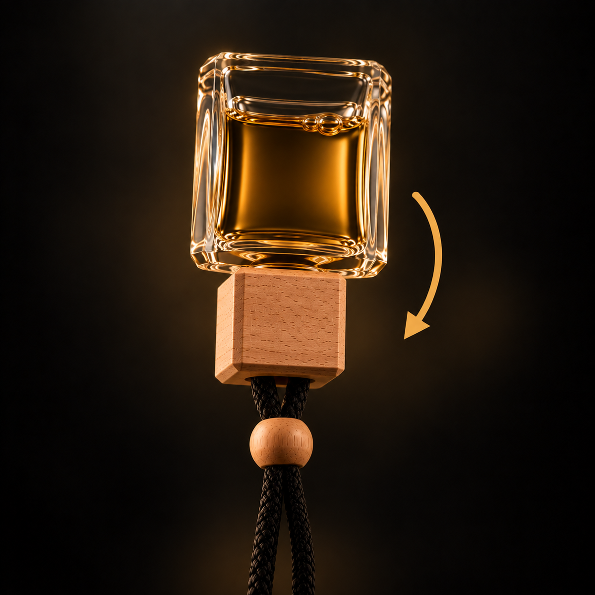 Flip the bottle to activate the wooden cap